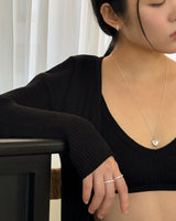 Layer of U earring (silver)
