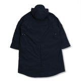 WASHED NYLON HOODED COAT NAVY
