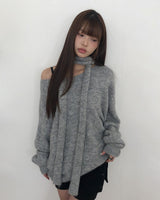 Dori Muffler Loose V-Neck Knit