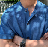  Slag Cooling Hachi Knit Short Sleeve Round Cardigan