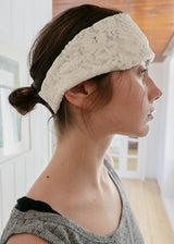 [shiwonderful x voor] Floral Lace Hair Band_Cream