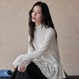 Romance Lace High-neck Knit Top