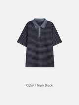 Tod pigment stripe collar short sleeve 4C