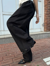 Loosen Path Hem Snap Training Curved Balloon Fit Long Pants (5 colors)