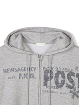 Post Printed Zip Hoodie