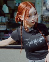 BENNY × Miseki SEOUL sparkle graphic short sleeves_black