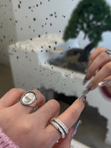 ENGRAVING STONE RING 1 (white)