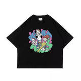 フェイクナッツ ステインファイティング ブラック ボクシー オーバーサイズ Tシャツ