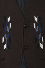 Navajo Embroidered Vest (brown)