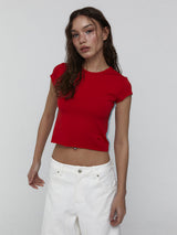 レースベビーTシャツ_Red