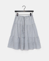 Kamming Sheepskin Check Cancan Banding Midi Skirt