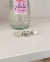 [925SILVER] COOKIE FRAME HEART STUD RING