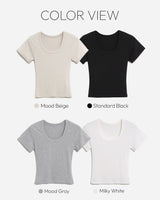 [MADE] Motsu U-neck Short-sleeved T-shirt