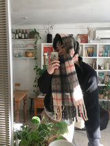 No.1547 wool check muffler (4color)