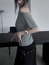 minimal bold silver bangle