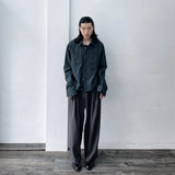 Curved Pleated Wide Trousers