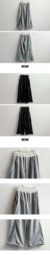 Tury banding line string training wide pants