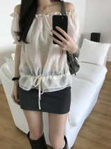 Powder Off-Shoulder Blouse (3 colors)
