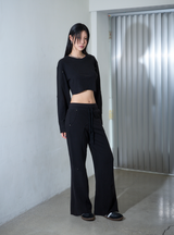 Sweat Cropped Top Black