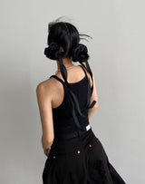 satin strap scrunchie (BLACK)