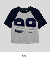 99 Raglan Cropped Knitwear Short-Sleeved