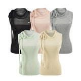 Isolde Ribbon Neck Ribbed Top