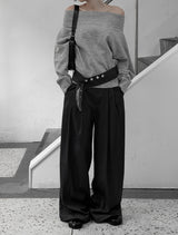 Leno One-Shoulder Off-Knit Top