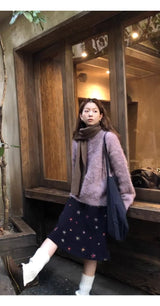 Lavender Round Mohair Angora Knit