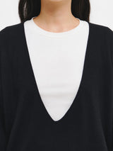 DEEP V-NECK LOOSE FIT KNIT PULLOVER