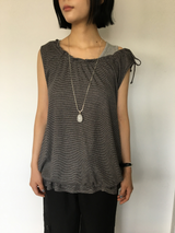 Waffle string sleeveless top (4color) 
