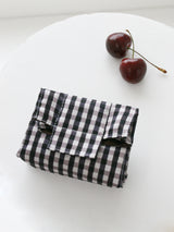 Gingham Mini Pouch - Black