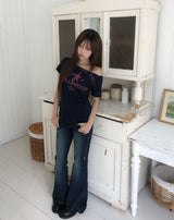 Rika Stitch Low Bootcut Denim Pants