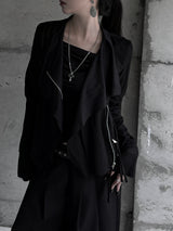 suede drape rider jacket (2color)