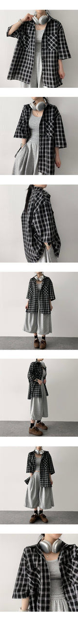 Fore oversized fit Pocket Checkered Short-sleeved Shirt Shirt