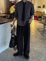 LMN Urban Pintuck Half-Banding Wide Slacks (3 colors)