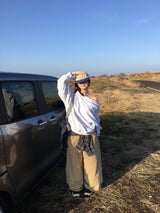 フリルオープンショルダーパーカー