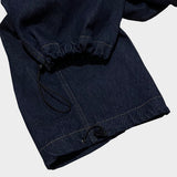 stripe patch denim pants_blue