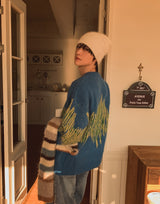 Noise Mohair Jacquard Over Knit