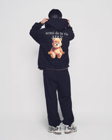 25FW AC BEAR BASIC LOGO HOODIE ZIP UP BLACK