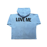 LOVE ME スリーブフーディージップアップ SKY