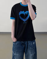 Blue Heart Ringer T-Shirt