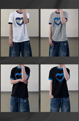 Blue Heart Ringer T-Shirt