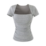 Lena Square Shirring Top