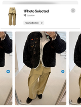 Layered cotton wide casual pants