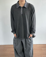 ウォッシュストライプピキュTシャツ