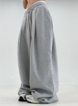 2000 ユニッツソルド❤🥰ファーストショッピング❤ S-XL❤ フリース❤ サイドプリーツワイドバルーントレーニングパンツ