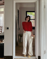 Compact cashmere round knit / 5 colors