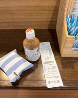 ワイドストライプ フラットポーチ - ブルー, Sサイズ
