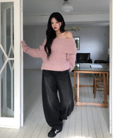 バニーブークレオフショルダーニット