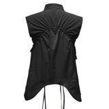 ROUND POCKET VEST . BLACK
